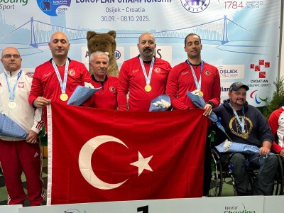 Para Atıcılık Avrupa Şampiyonasında 3. Altın Madalyanın Sahipleri: MUHARREM KORHAN YAMAÇ, MURAT OĞUZ, ÇAĞRI YILMAZ